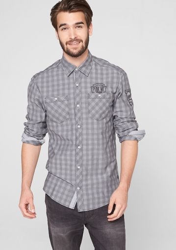 Regular: embroidered check shirt